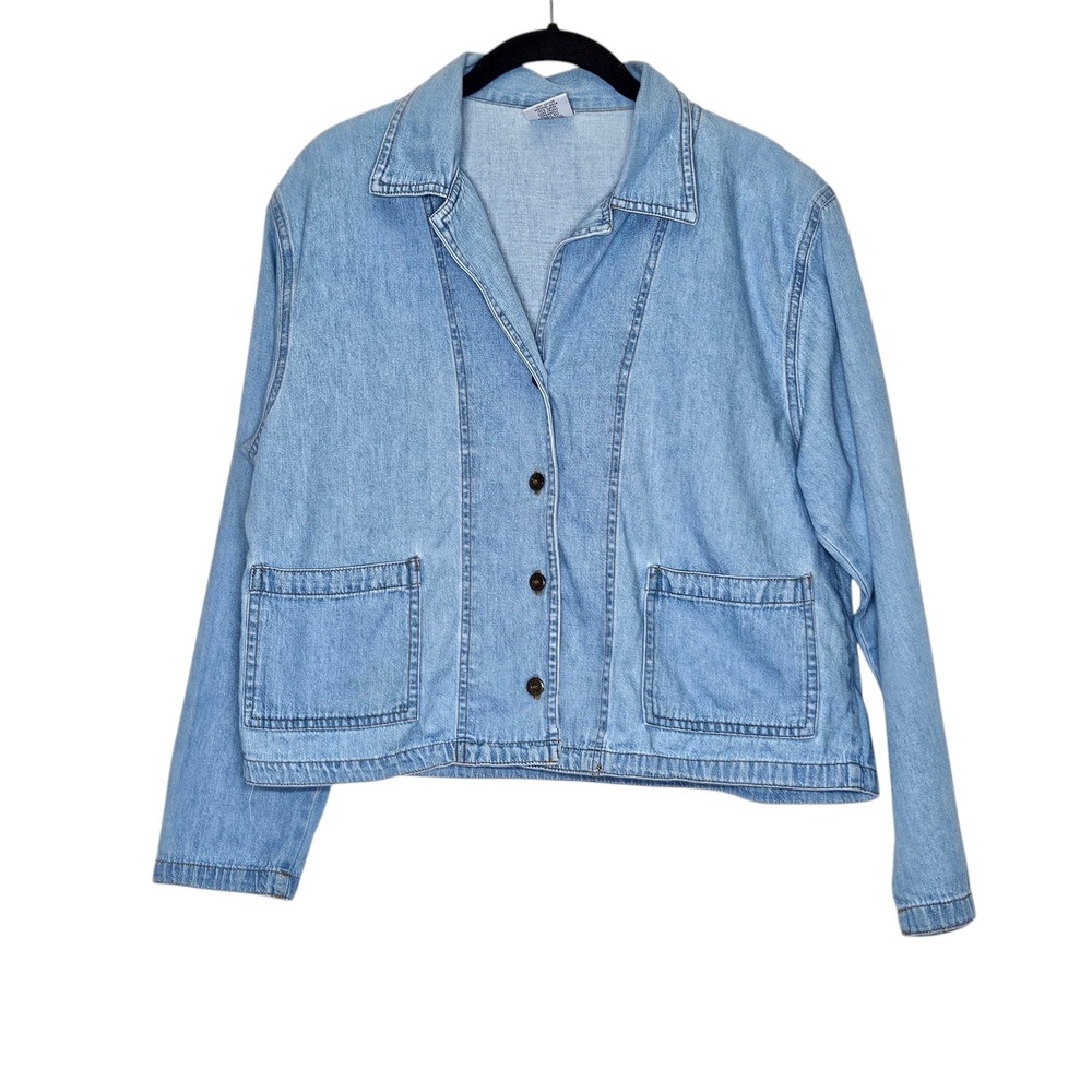 CMC Denim Jacket Button Front‎ Pockets Light Wash Casual Made in USA S